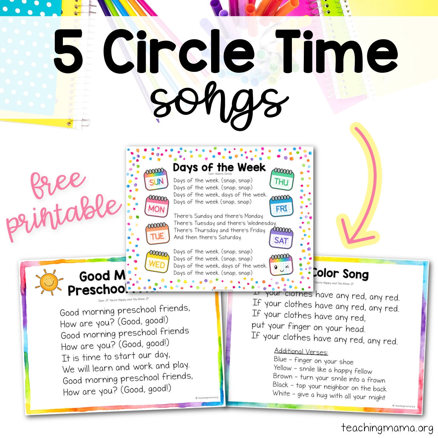Preschool Songbook Printable Preschool Songbook Printable