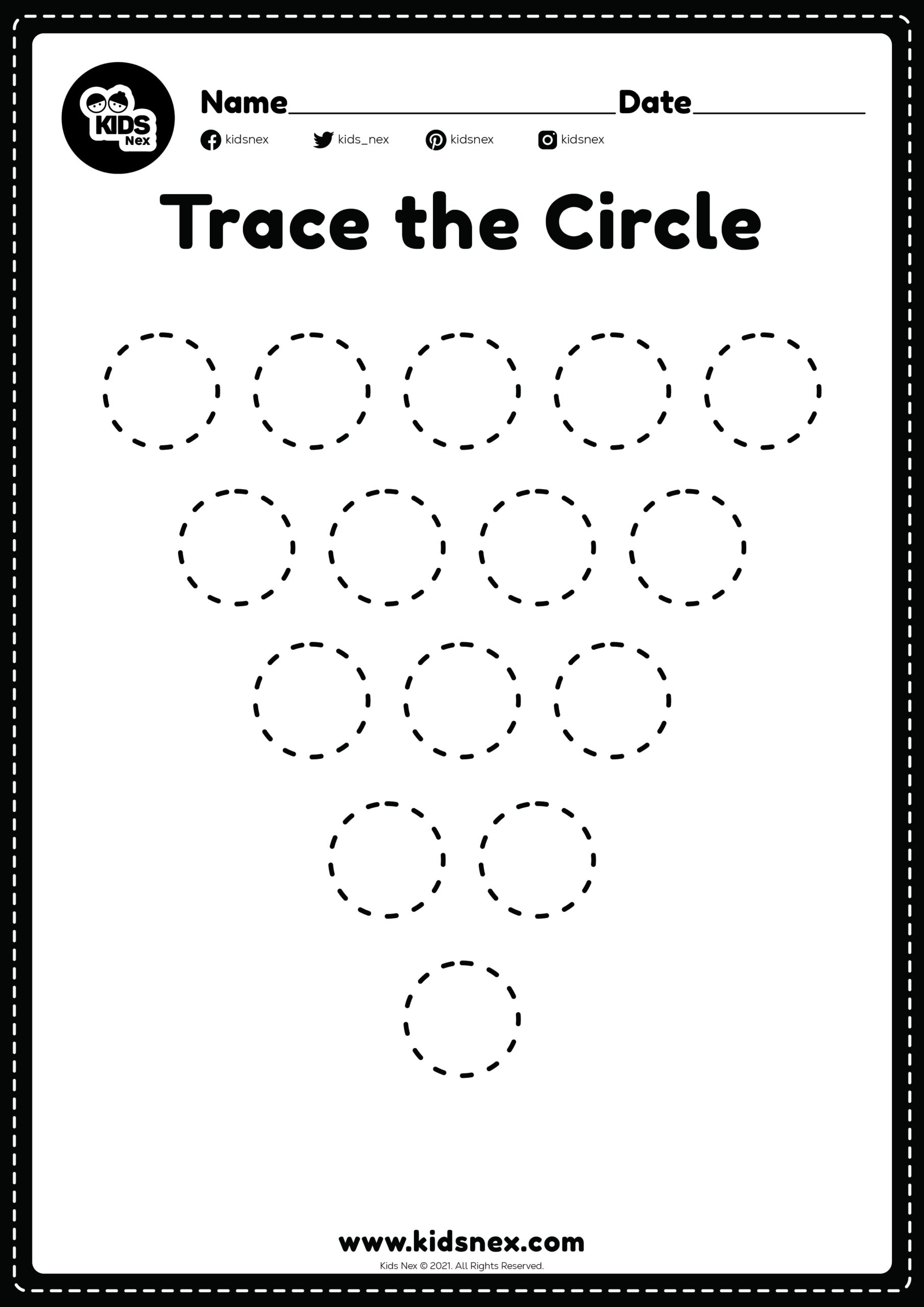Circles Tracing Worksheet Free Printable KidsNex