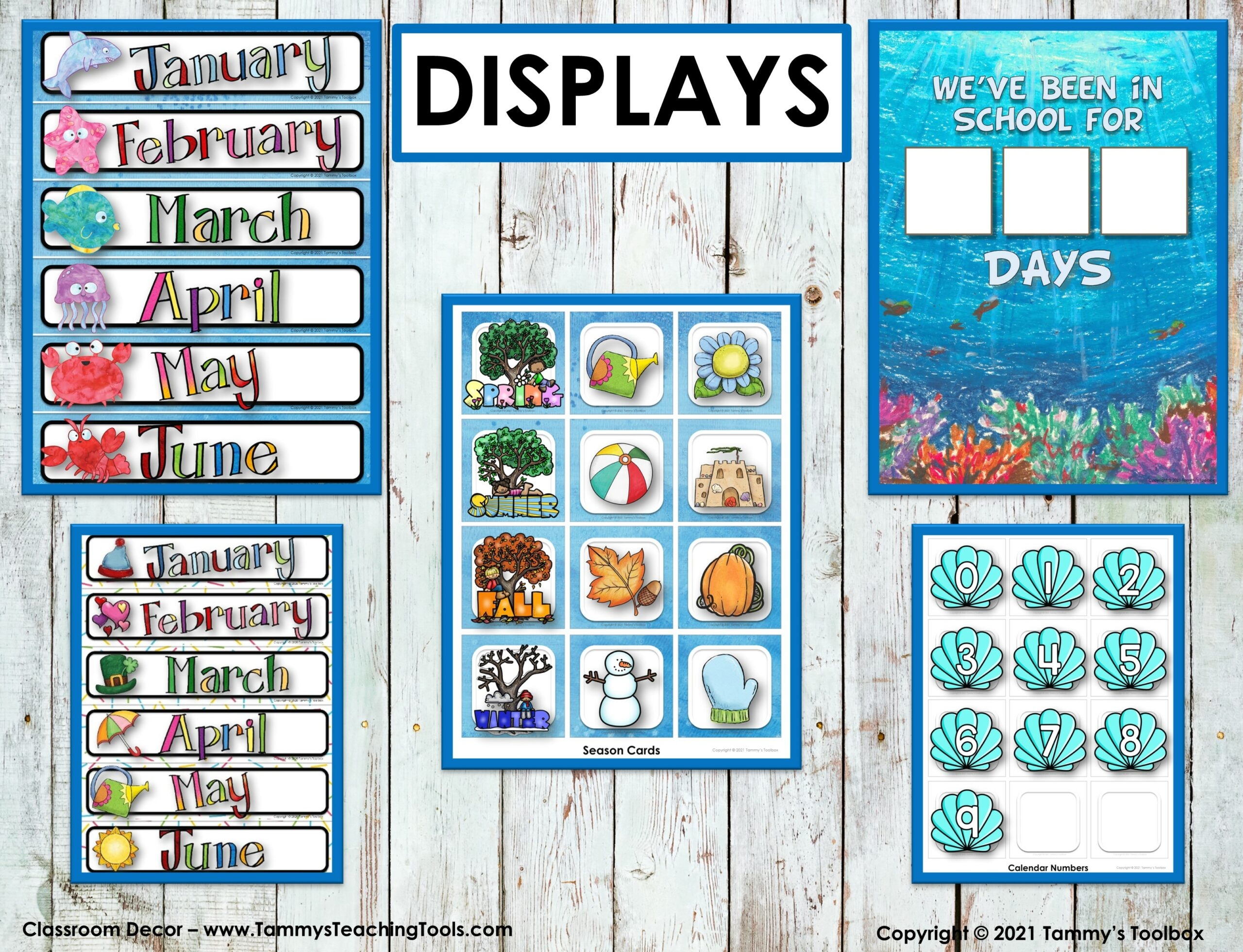 Classroom Calendar In Under The Sea Ocean Theme