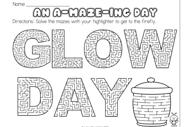 Glow Worm Maze Worksheet