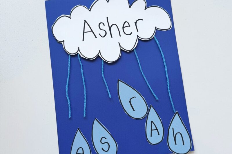 Rain Drop Name Preschool Printable
