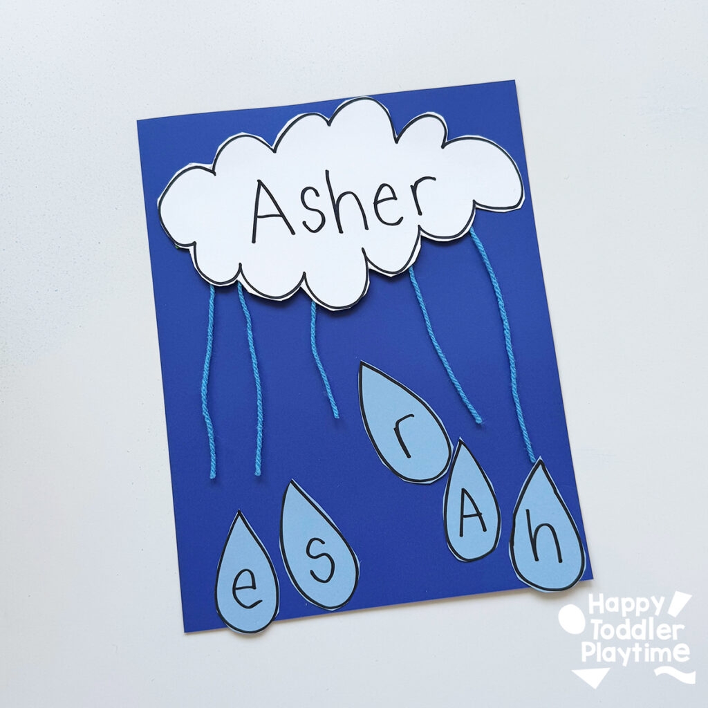 Cloud Raindrop Name Craft Happy Toddler Playtime