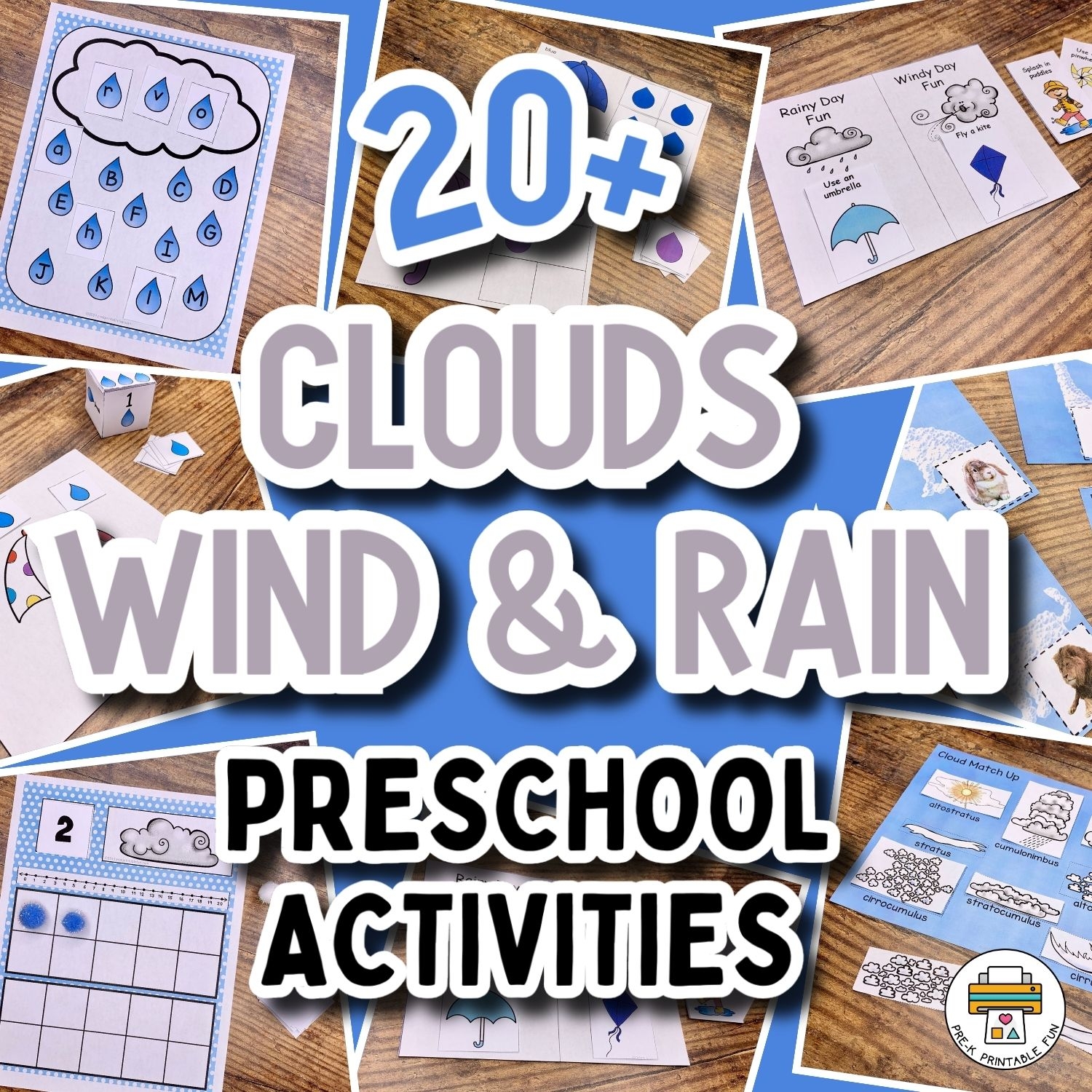 Clouds Wind And Rain Preschool Activity Pack