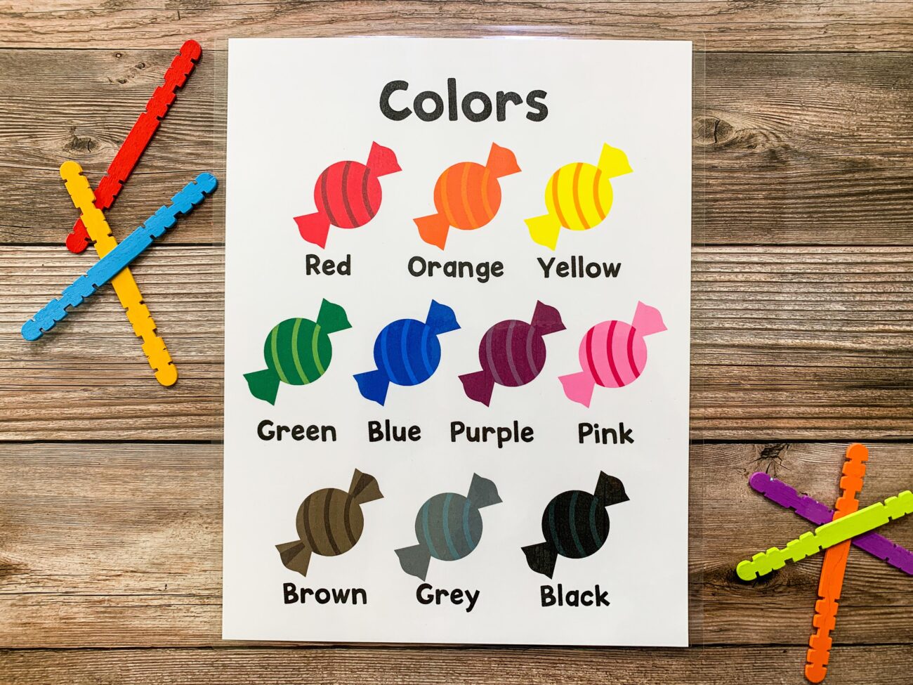 Color Chart Colors Printable Classroom Poster Homeschool