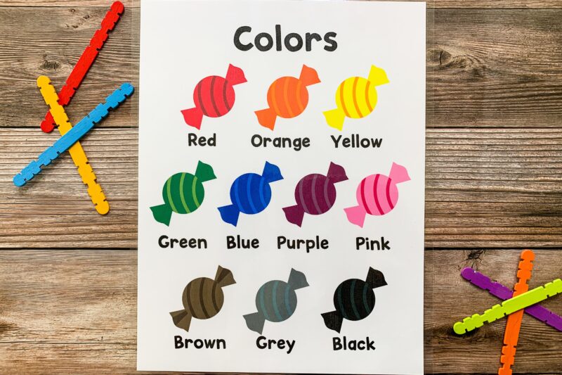 Printable Color Chart For Preschool