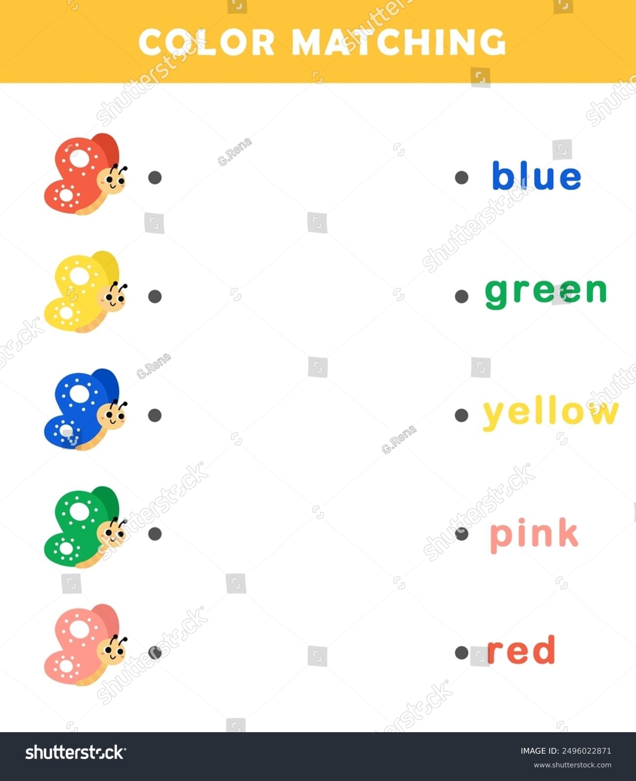 Color Matching Game Preschool Kids Color Stock Illustration 2496022871 Shutterstock