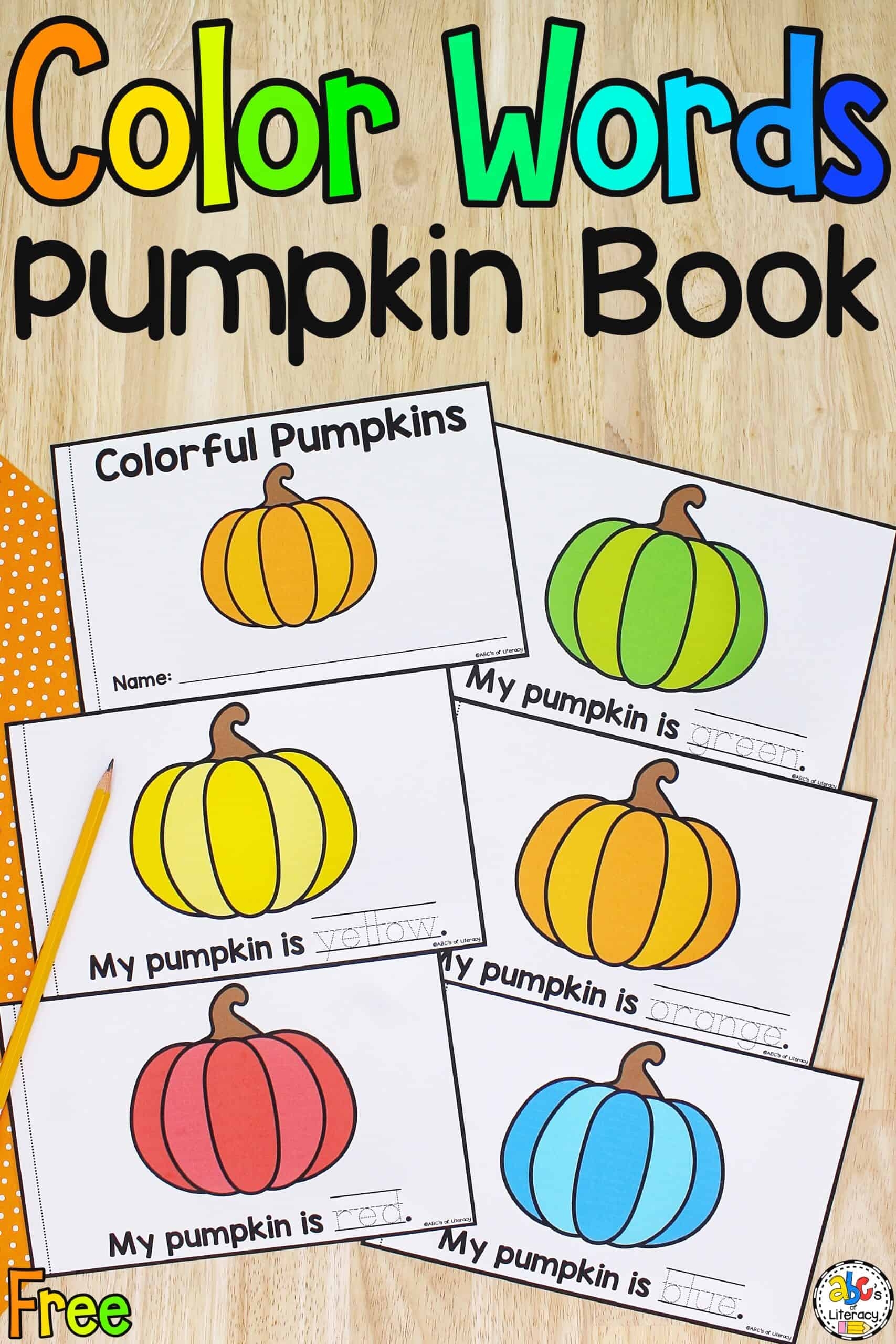 Color Words Pumpkin Book Free Printable Book For Kids