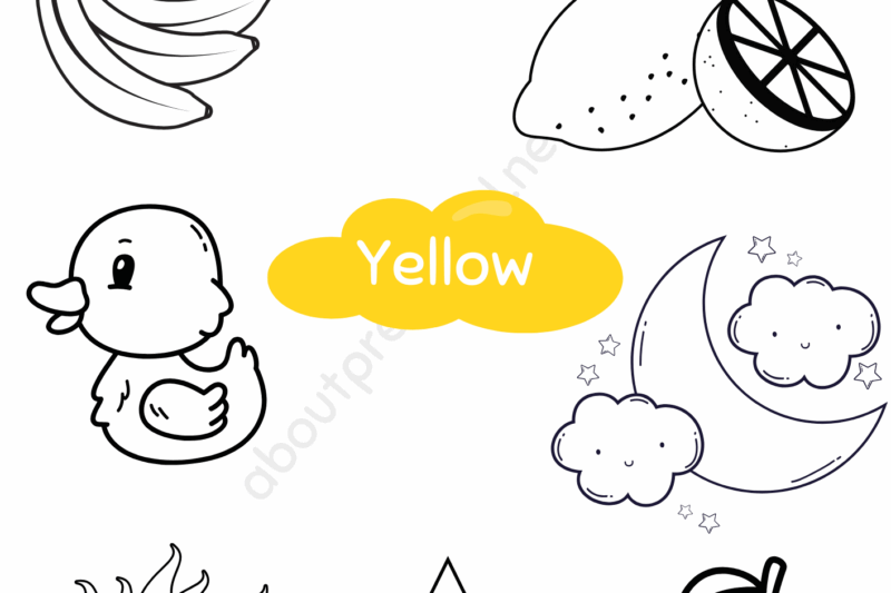 Printable Color Yellow Worksheets For Preschool