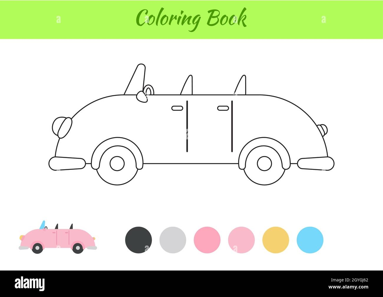 Coloring Book Car For Children Educational Activity Page For Preschool Years Kids And Toddlers With Transport Printable Worksheet Cartoon Colorful Stock Vector Image U0026 Art Alamy