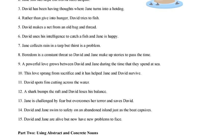 Free Printable Worksheets Abstract Concrete Nouns
