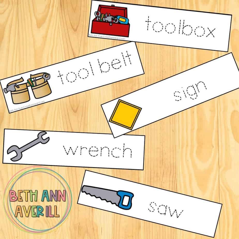 Construction Themed Word Wall For Preschoolers Beth Ann Averill