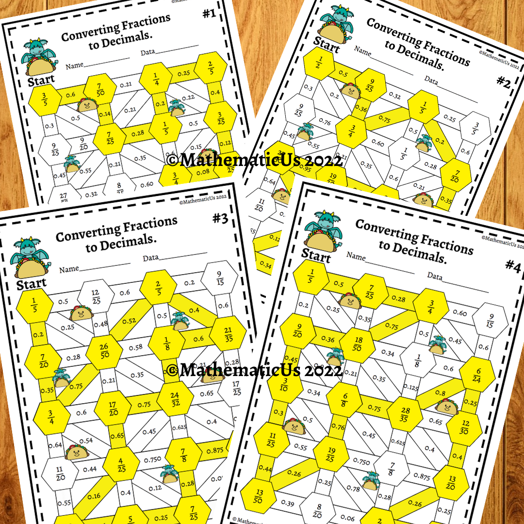 Converting Fractions To Decimals Mazes Made By Teachers Converting Fractions To Decimals Mazes Made By Teachers