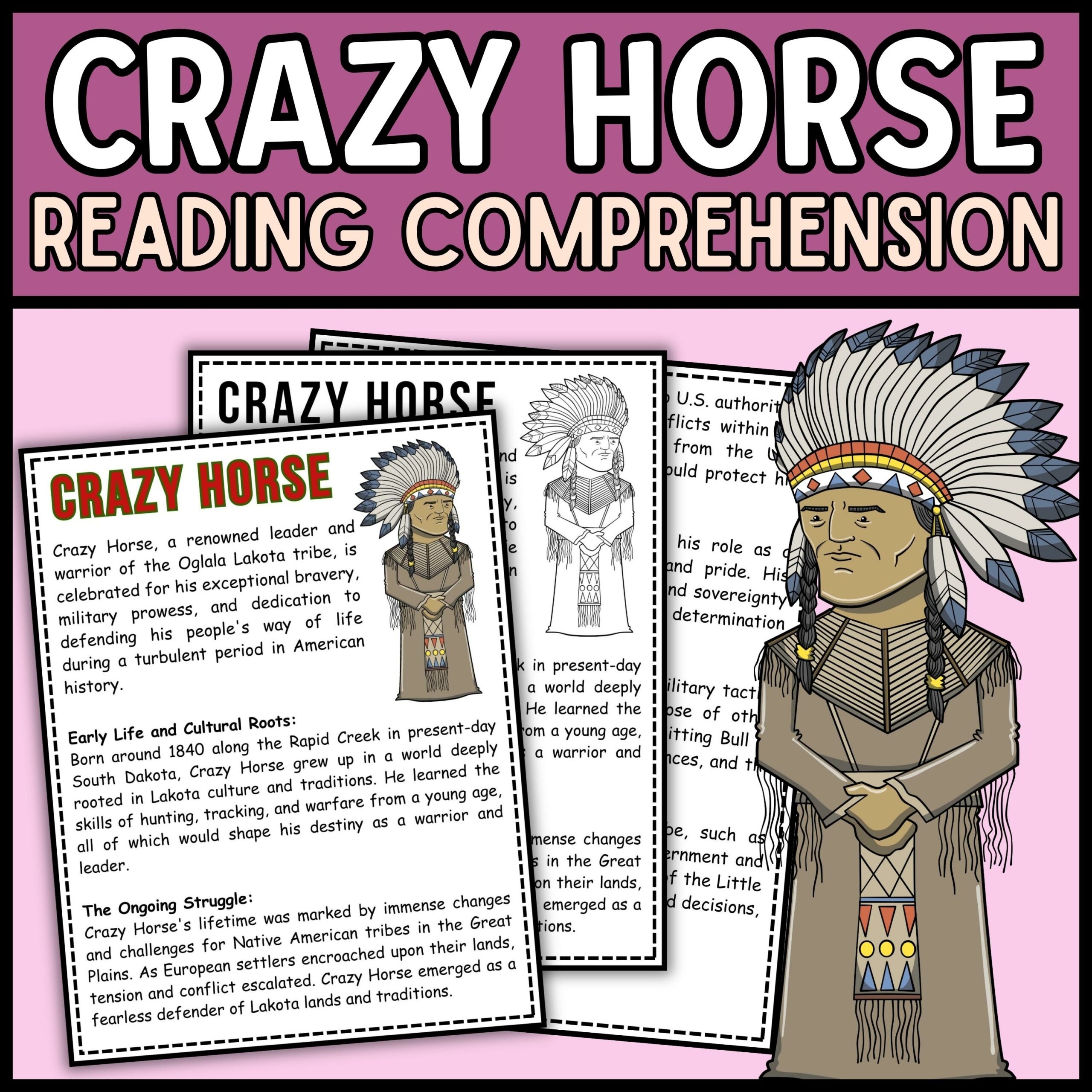 Crazy Horse Reading Comprehension Passage U0026 Questions Native 