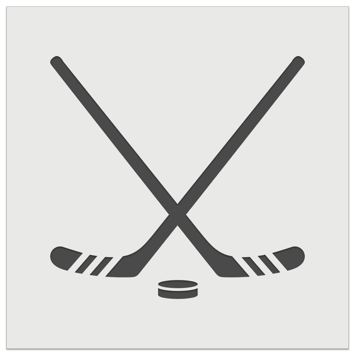 Crossed Hockey Sticks With Puck Wall Cookie DIY Craft Reusable Stencil