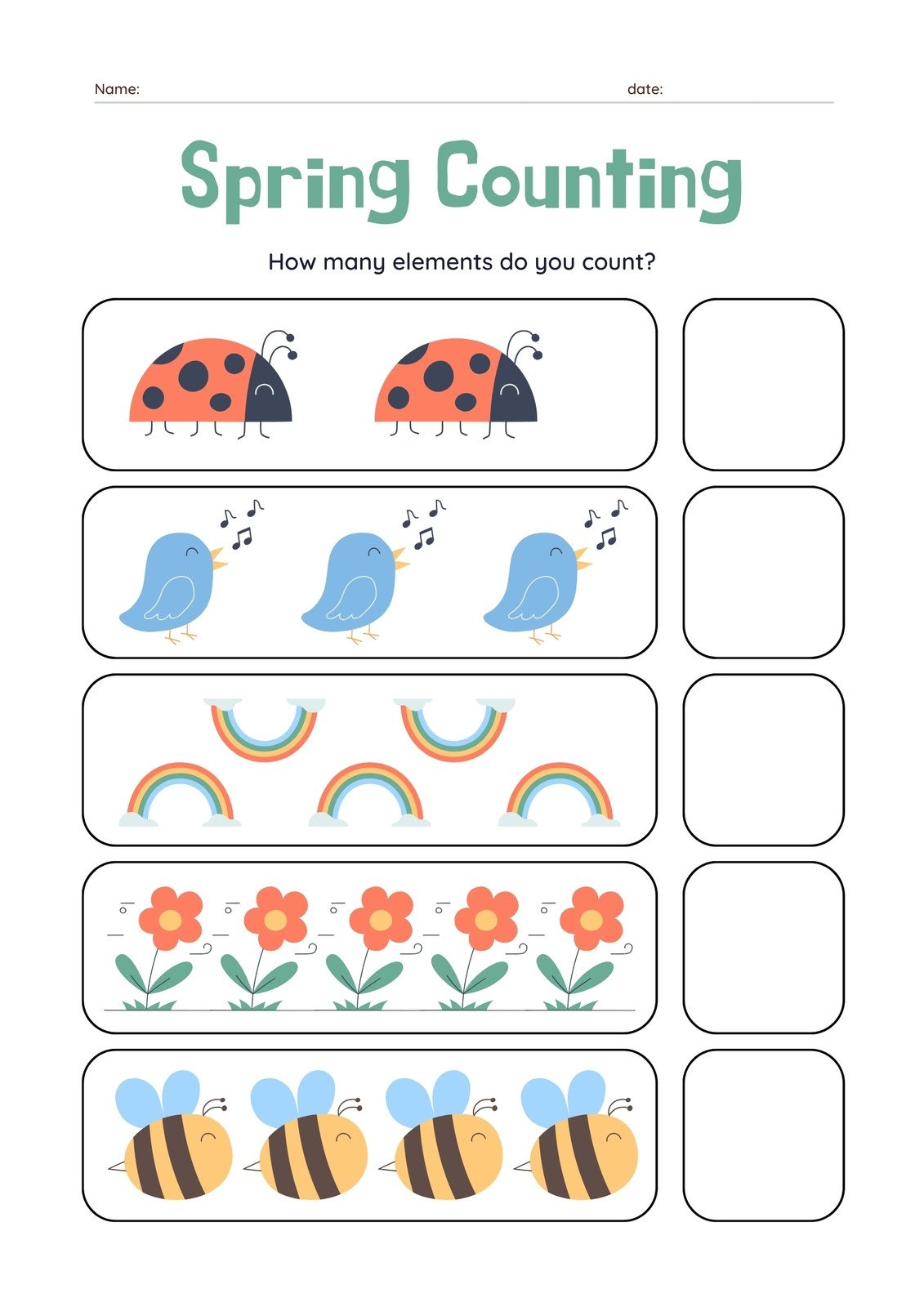 Preschool Printable Spring Worksheets