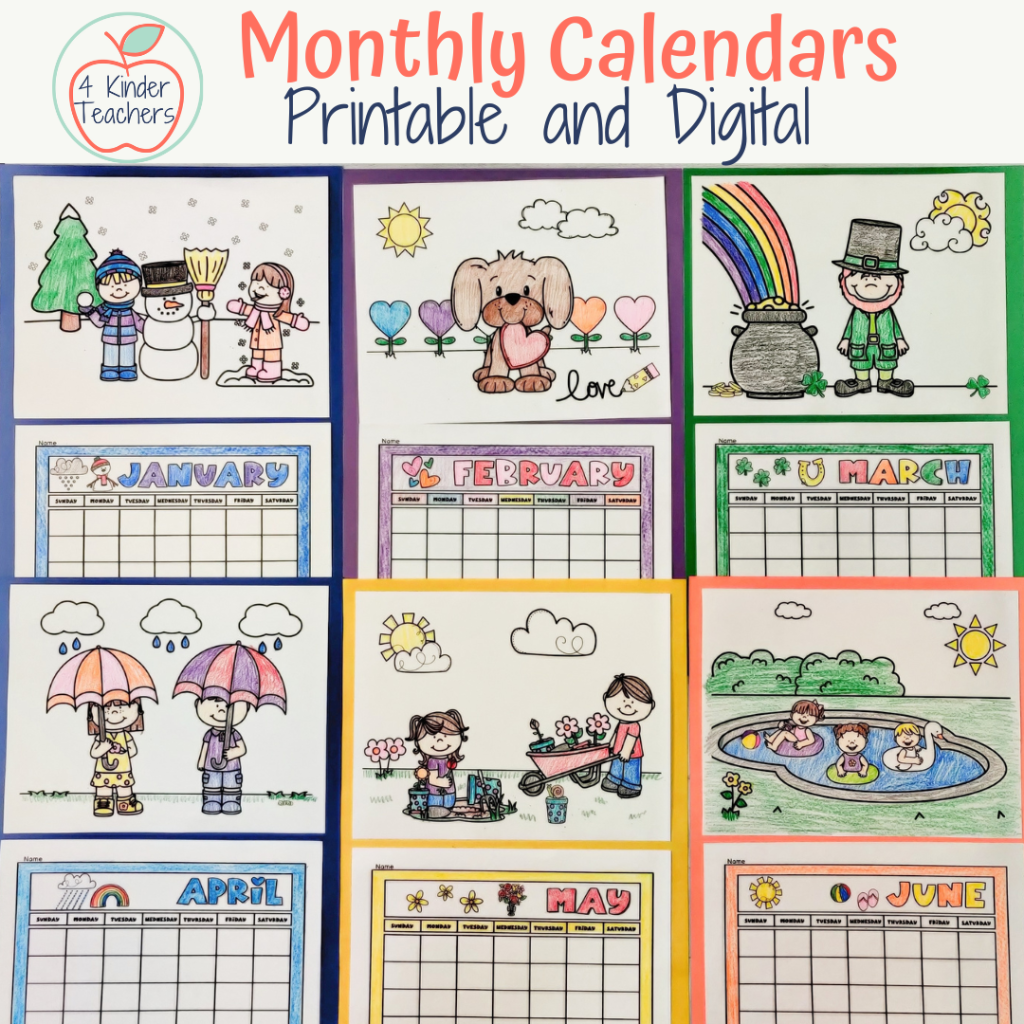 Preschool Montly Calendar Printable
