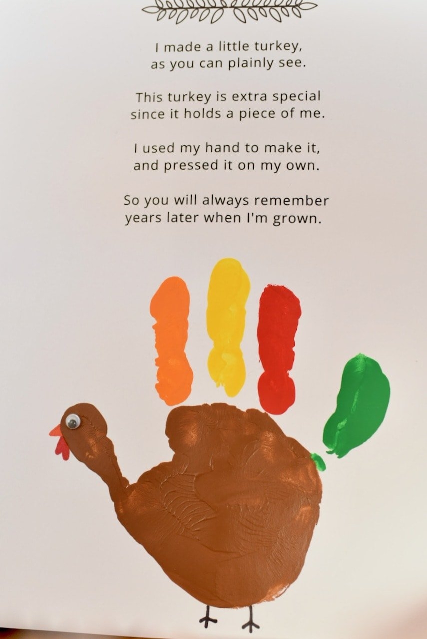 CUTEST Turkey Handprint Craft Poem Printable Make Life Lovely CUTEST Turkey Handprint Craft Poem Printable Make Life Lovely