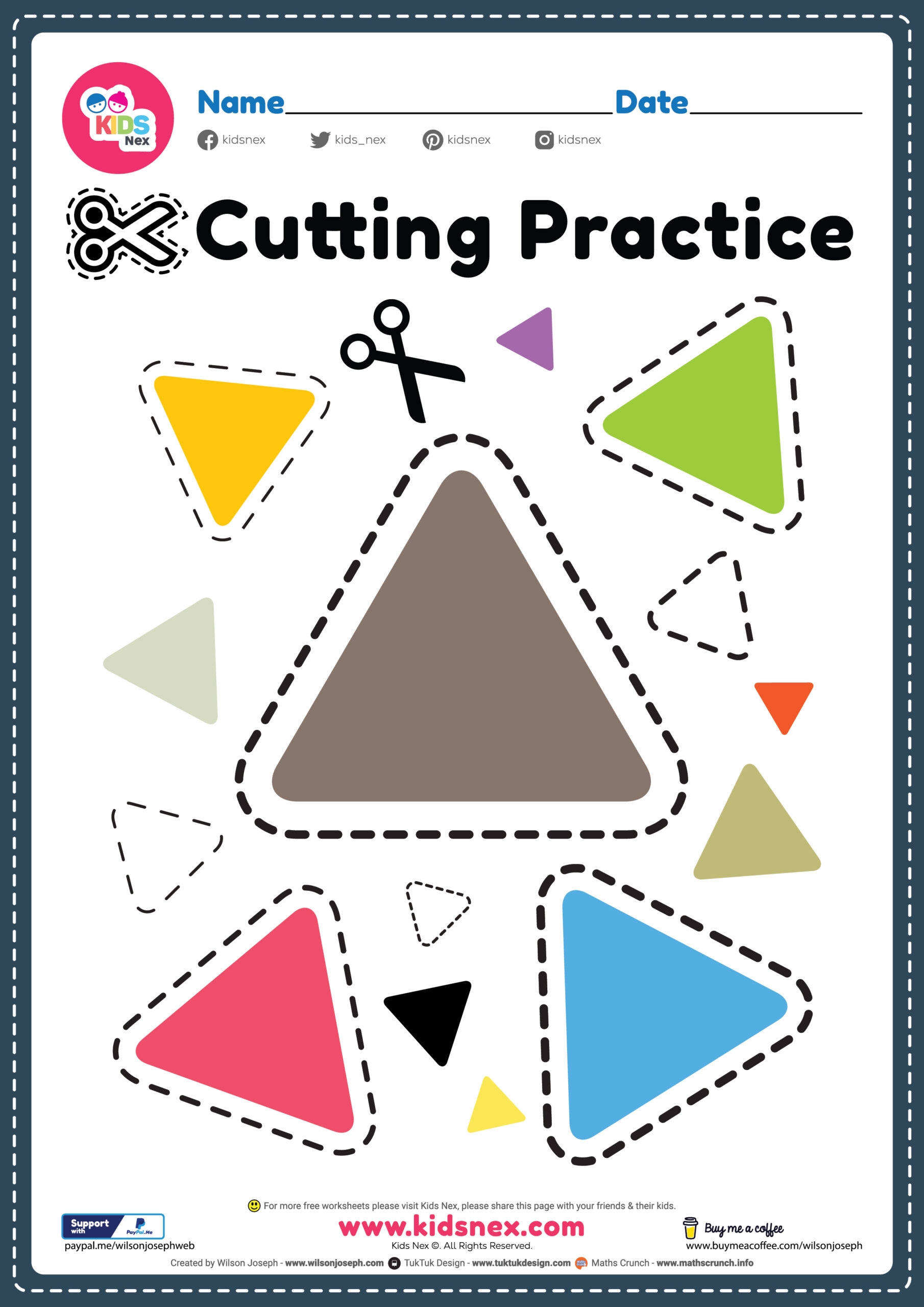 Kindergarten Shape Cutting Worksheets For Free