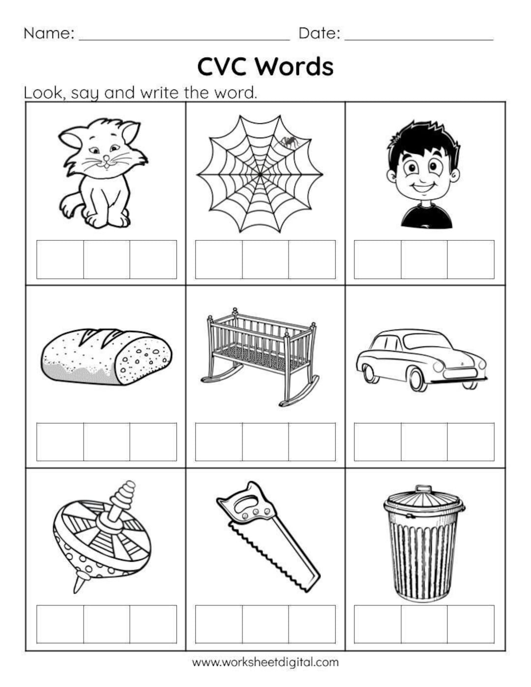 Worksheets On Cvc Words For Kindergarten