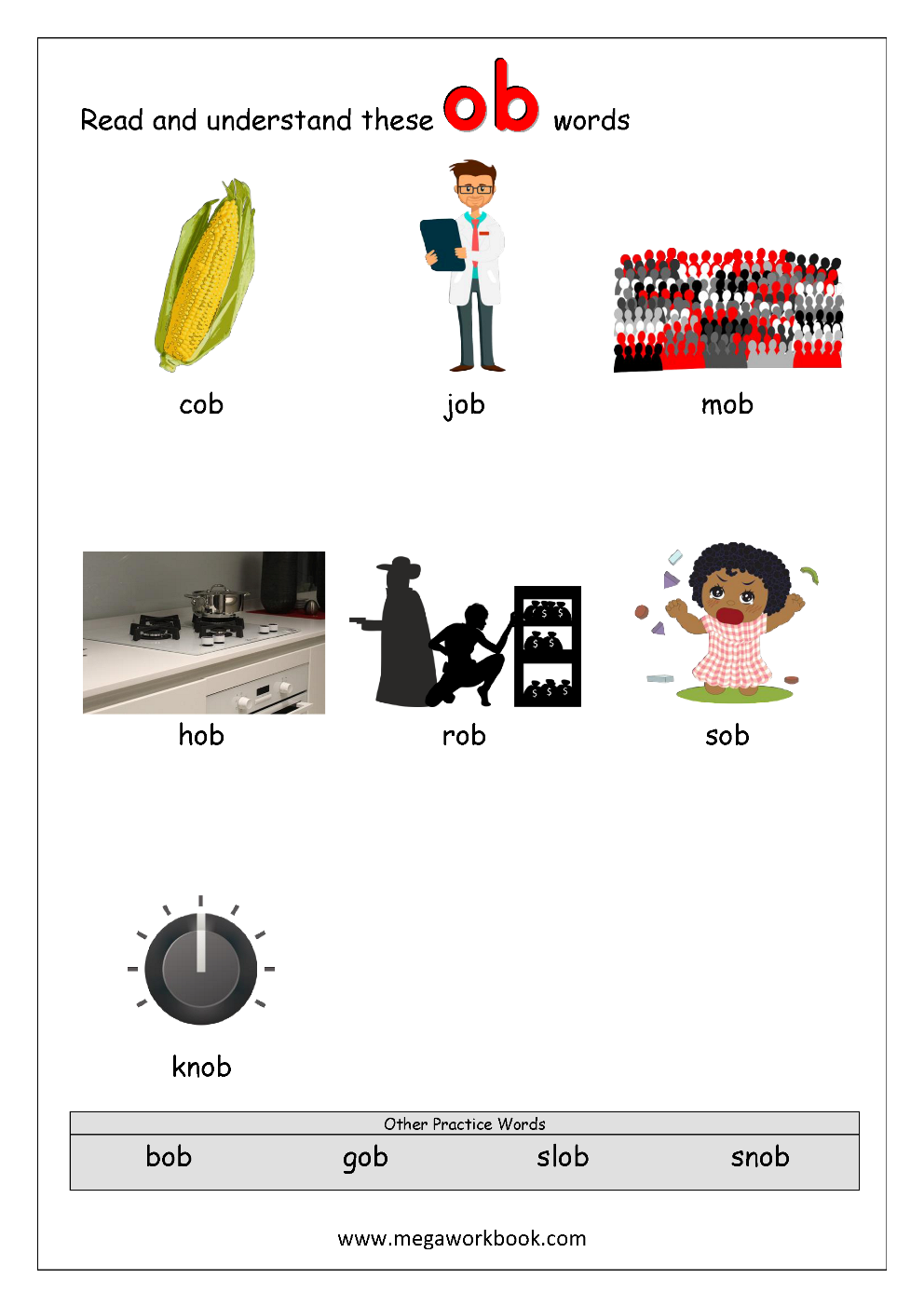 CVC Worksheets CVC Words For Kindergarten Word Family Worksheets CVC Words With Pictures MegaWorkbook