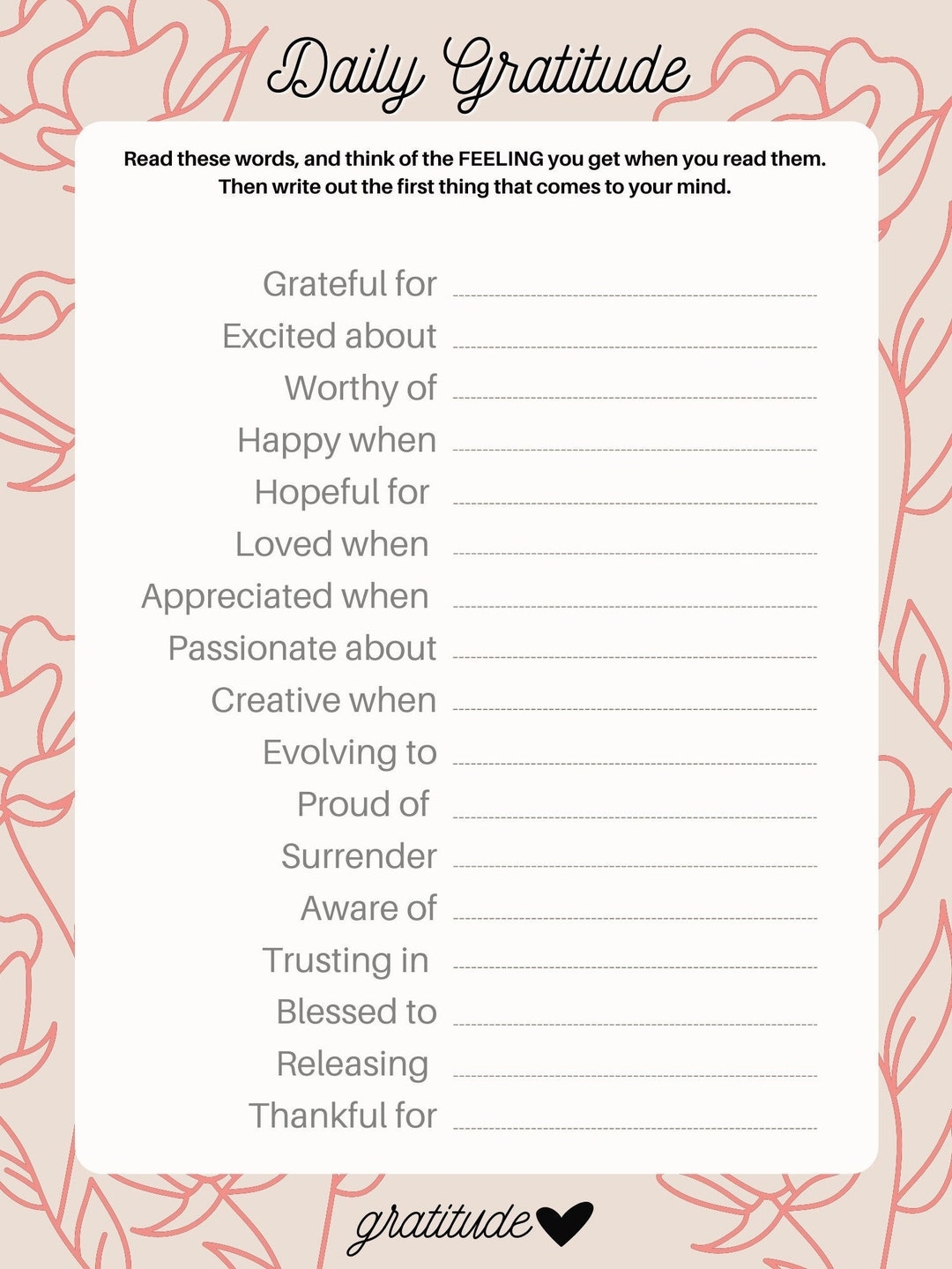 Gratitude Worksheets Free Printable