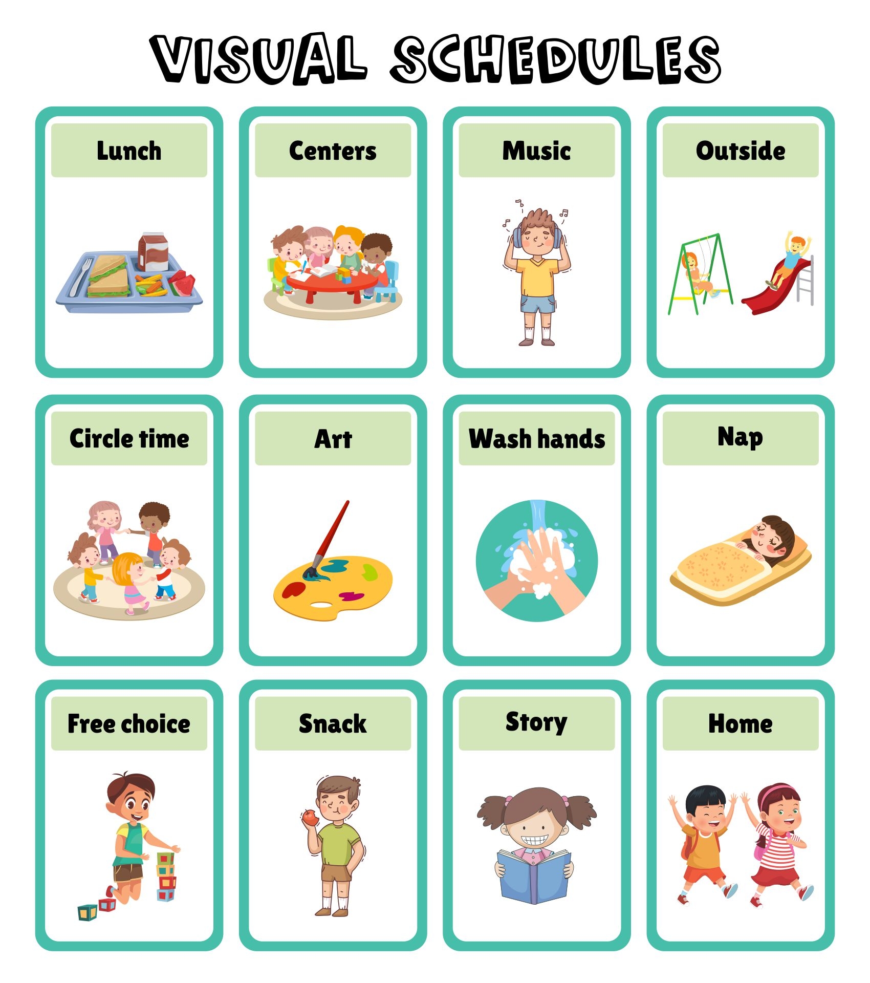 Daycare Classroom Visual Schedule 13 Free PDF Printables Printablee