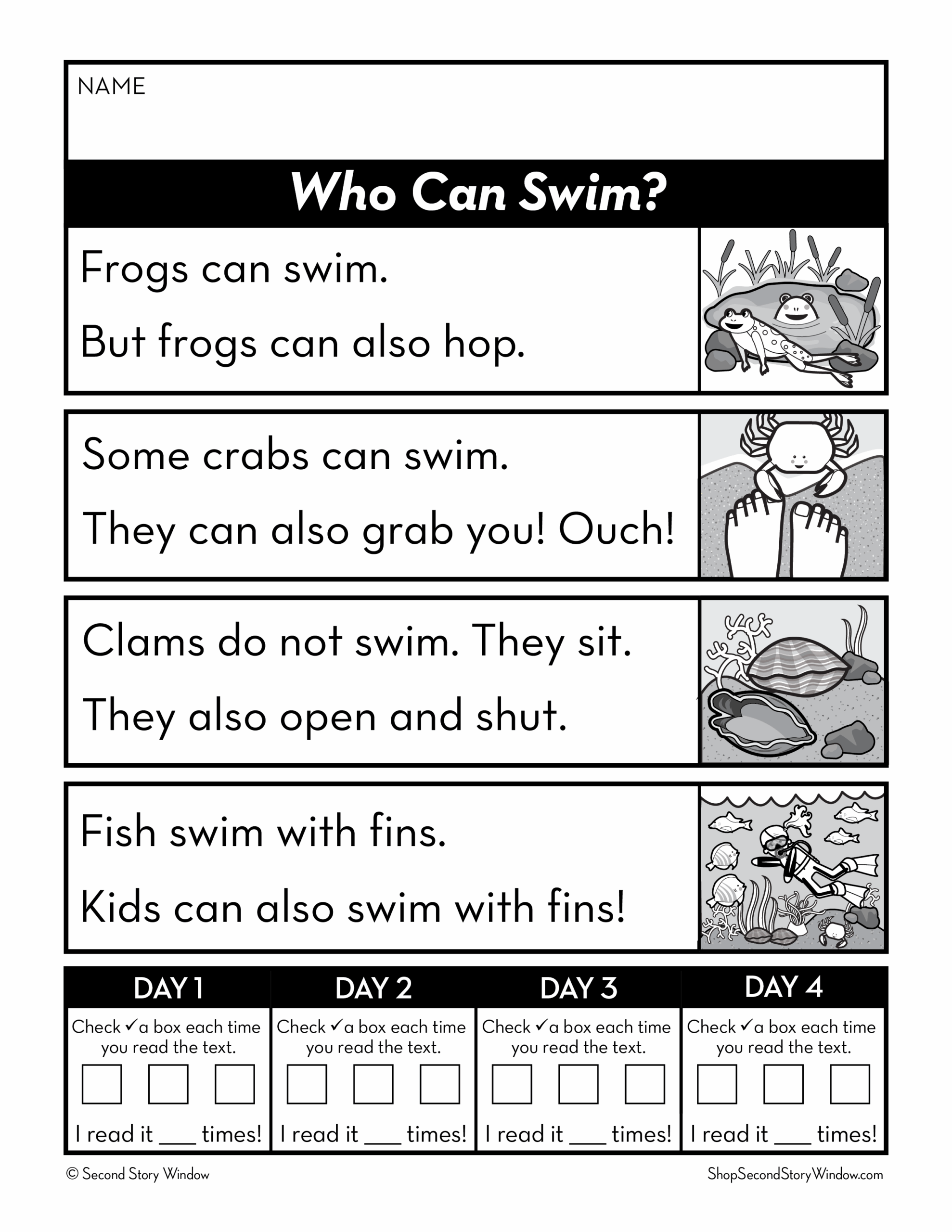 Decodable Passages Reading Fluency And Sight Word Practice Level D Set 3 Second Story Window