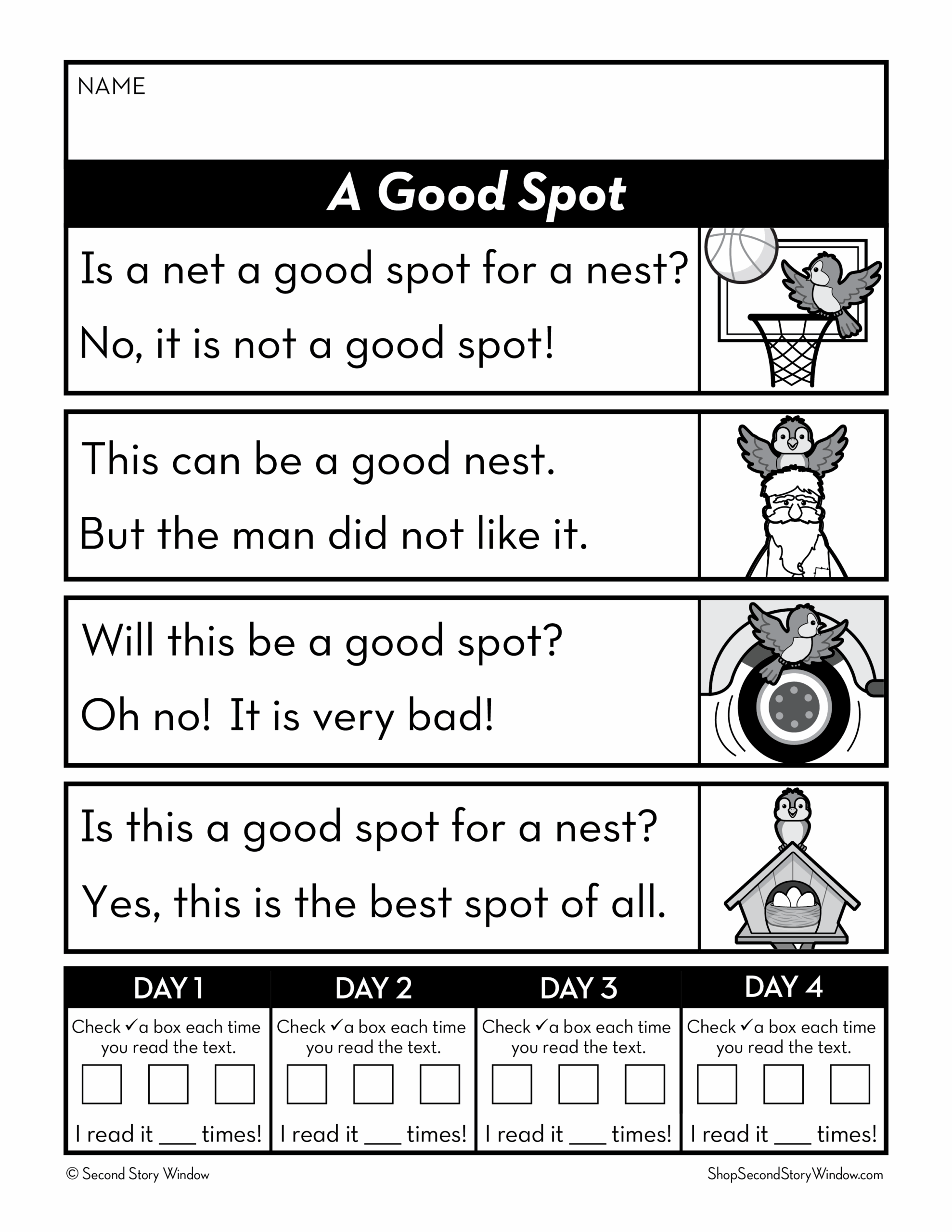 Level D Reading Comprehension Worksheets