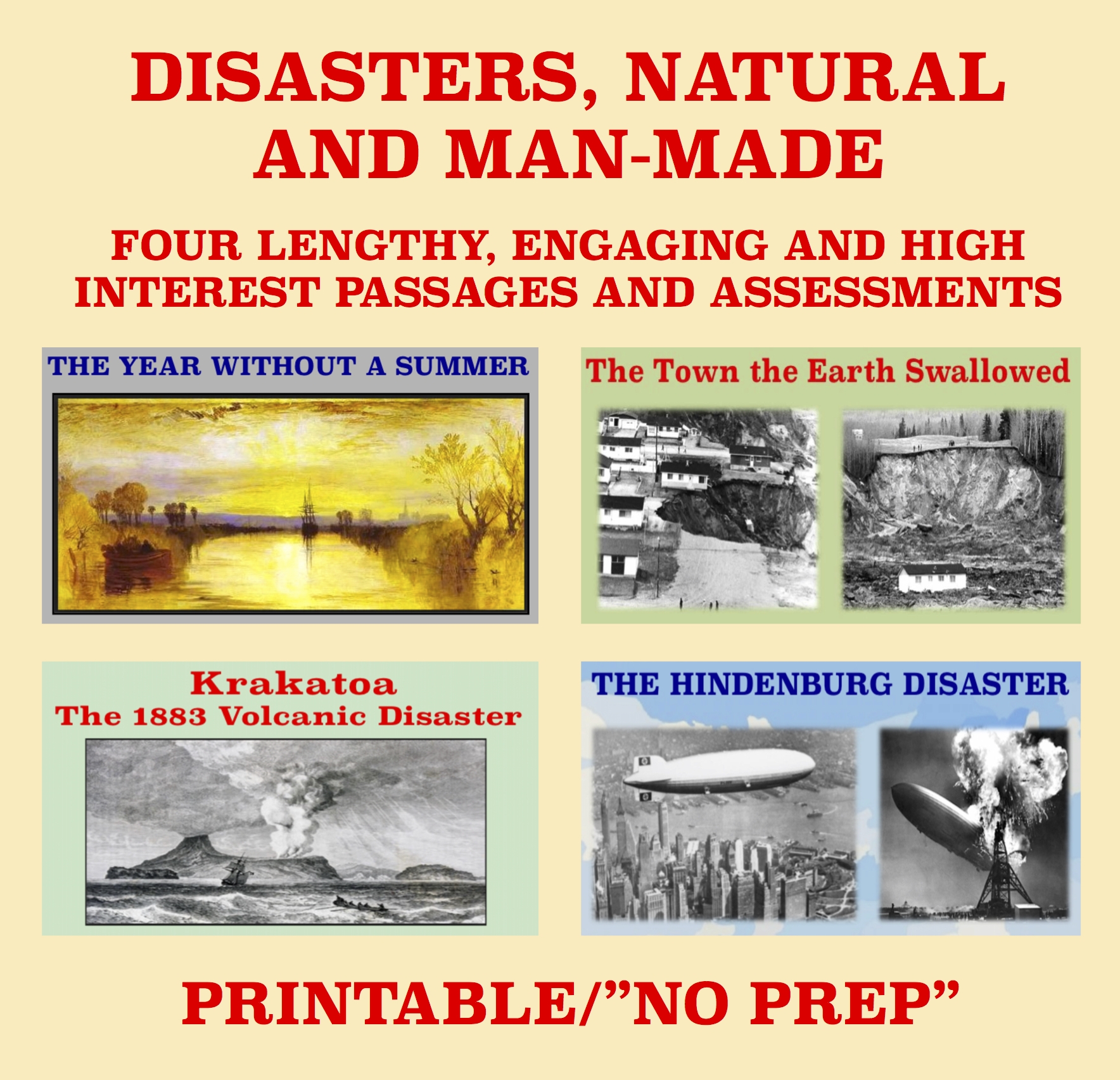 Natural Disaster Reading Comprehension Worksheets