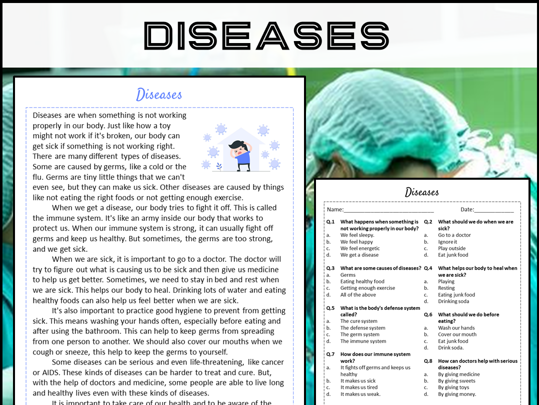 Diseases Reading Comprehension Passage And Questions PDF 
