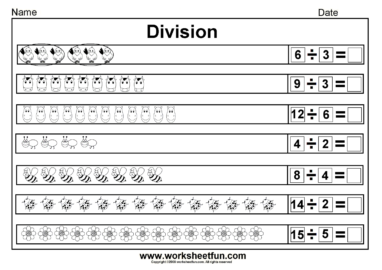 Free Printable Worksheets Division