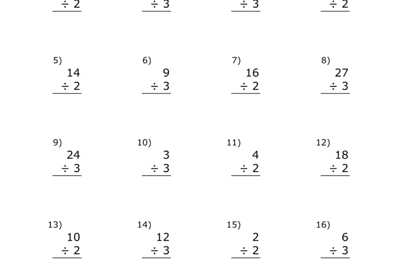 Free Printable Worksheets Division For Grade1