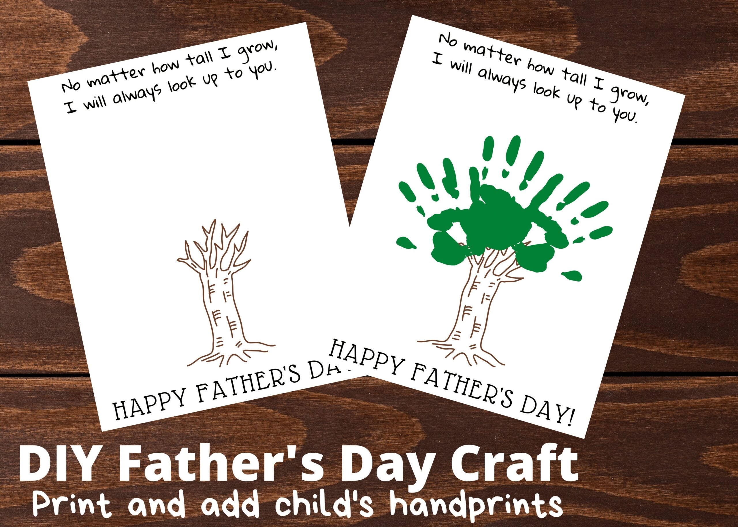 DIY Child s Handprint Father s Day Tree Craft Printable Pdf Kids 