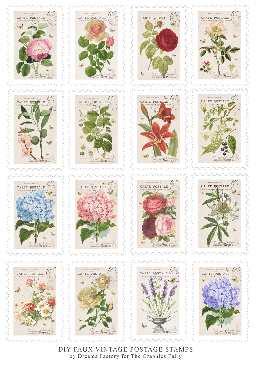 Preschool Free Printable Postage Stamps