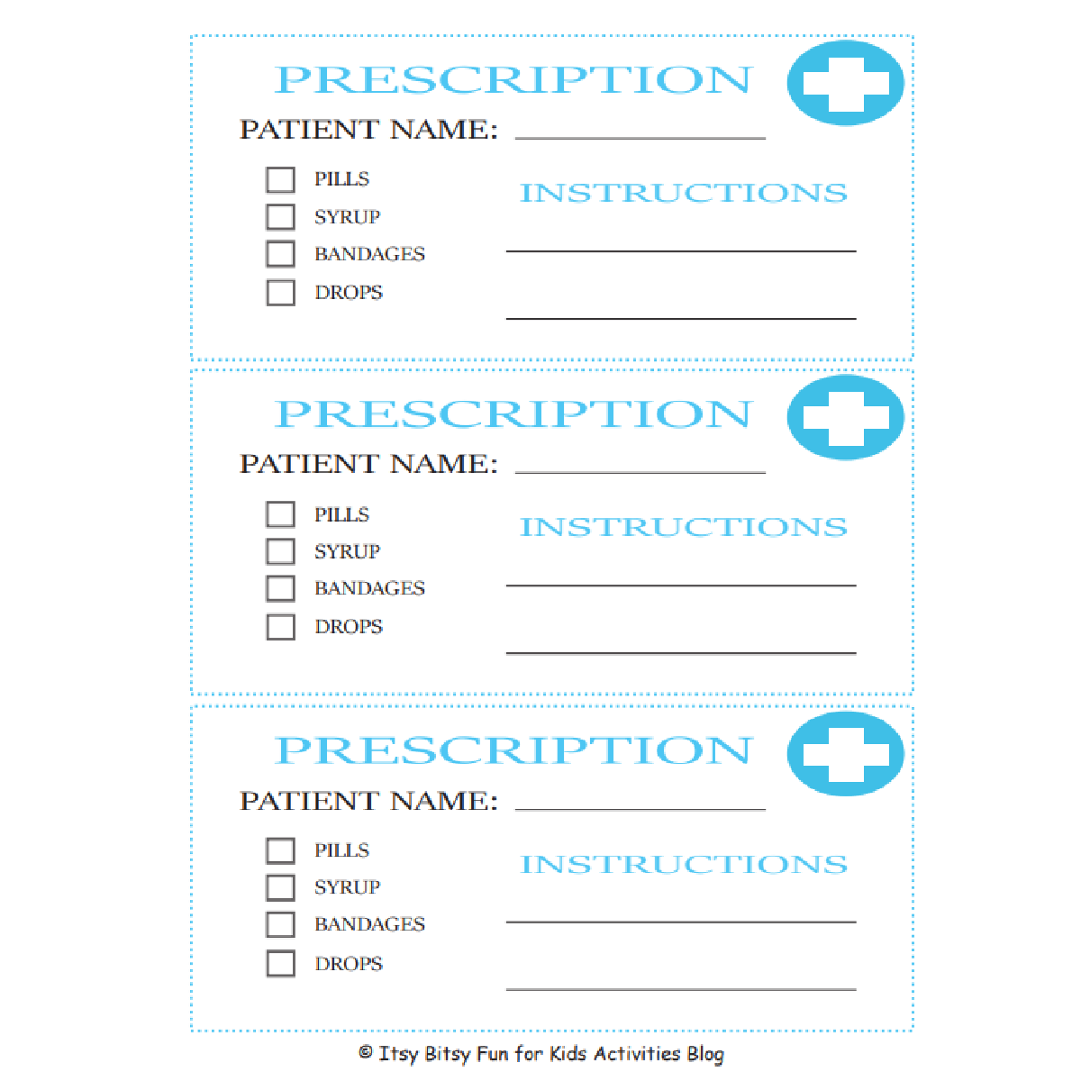 Printable Doctor Check Up List Preschool