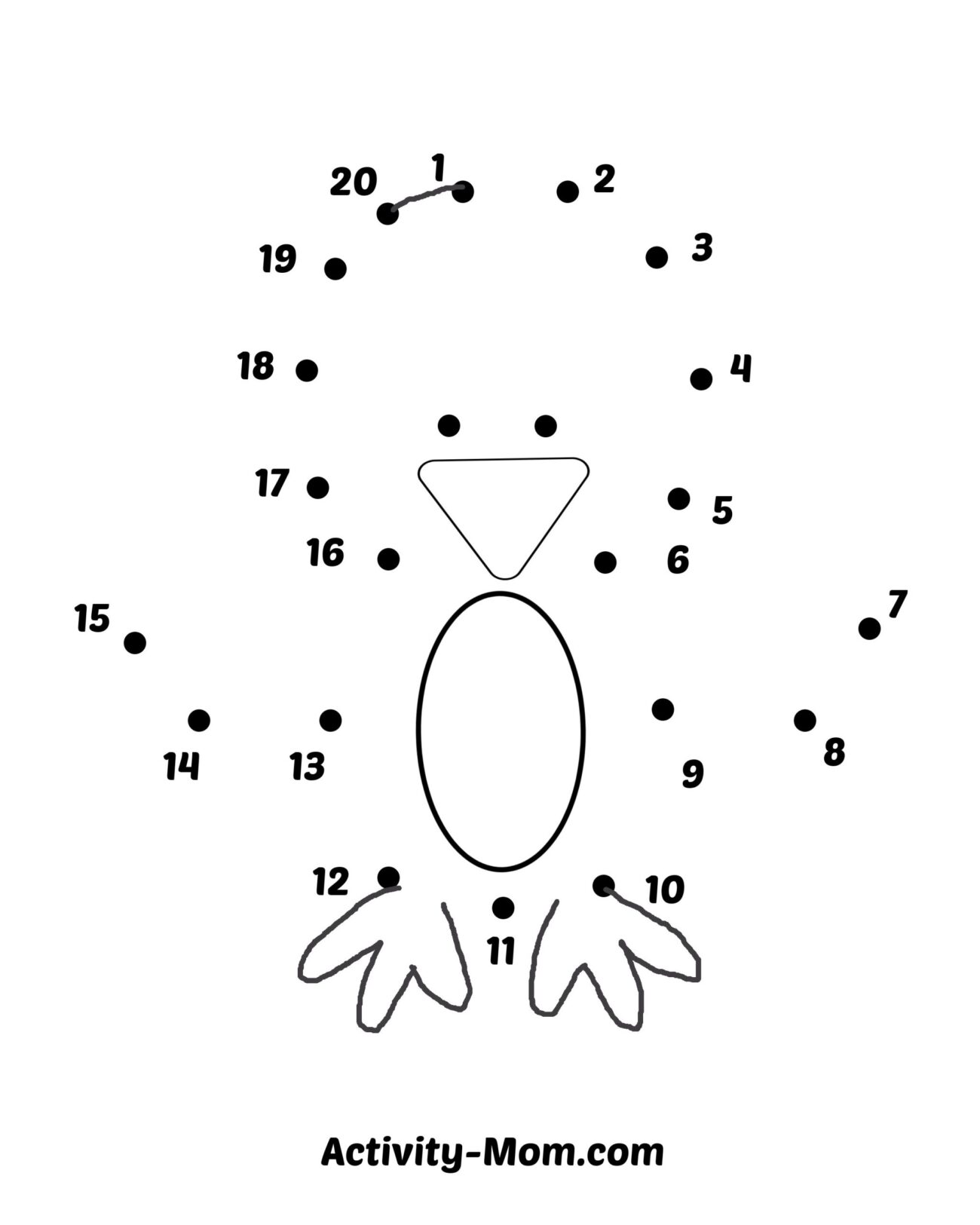 Dot To Dot Worksheets Numbers 1 To 20 free Printable The