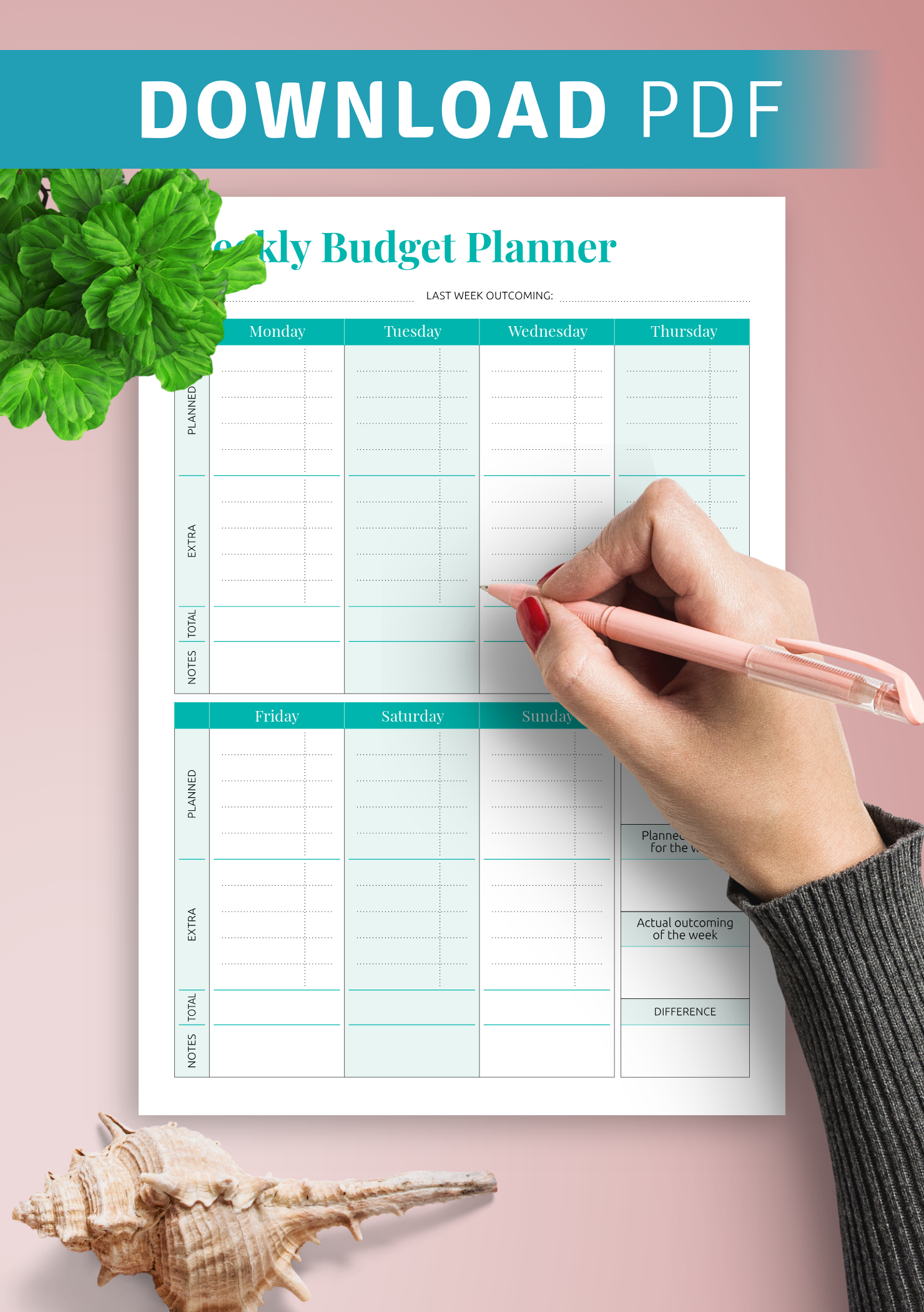 Free Printable Weekly Paycheck Budget Worksheets