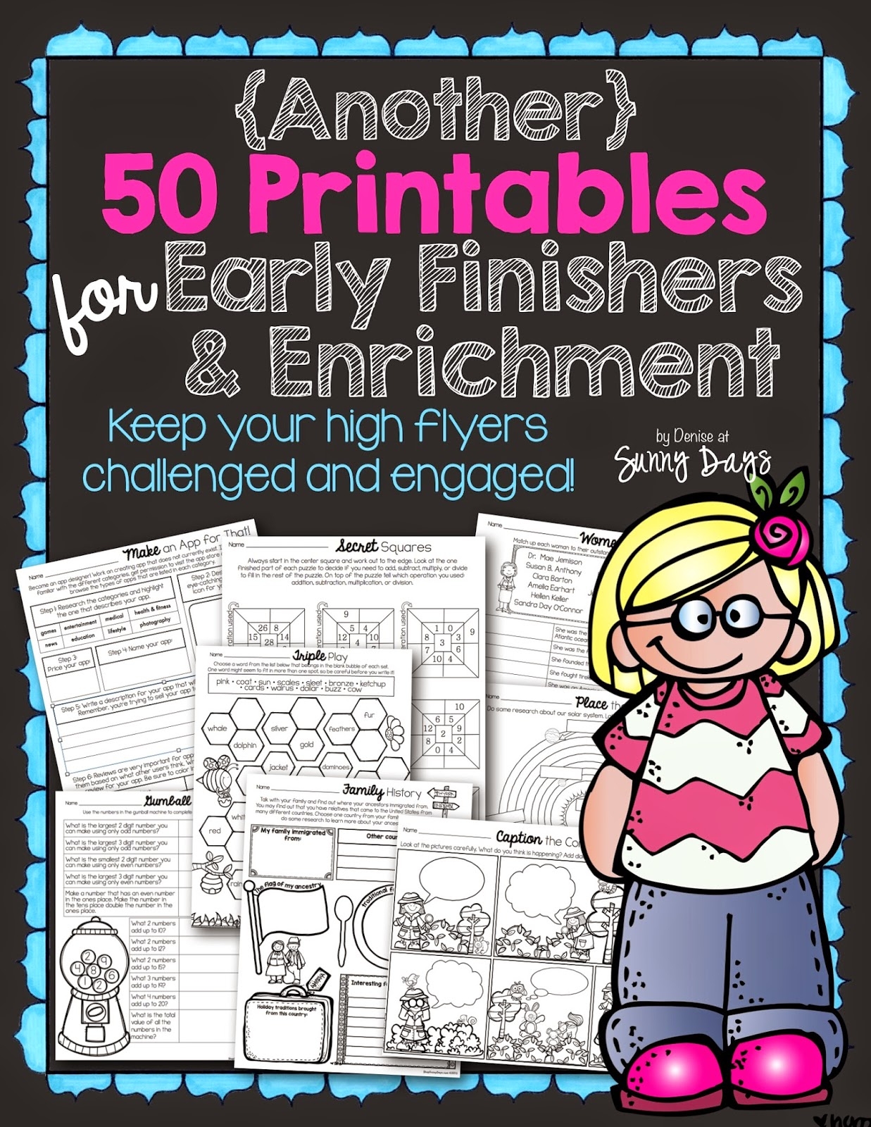 Early Finisher And Enrichment Solutions Sunny Days In Second Grade