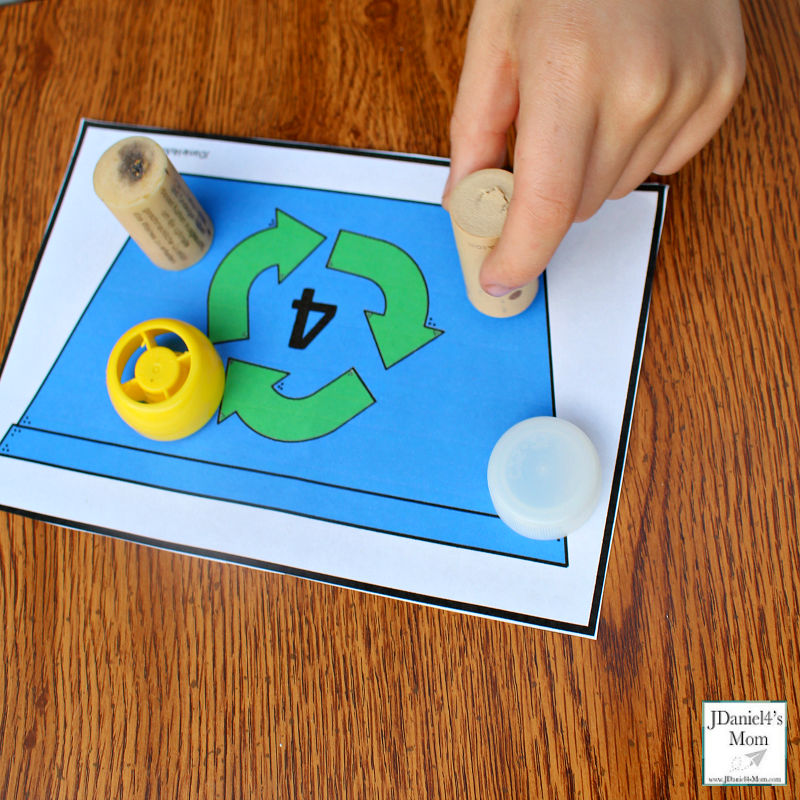 Earth Day Activities Recycling Bin Counting With Printables