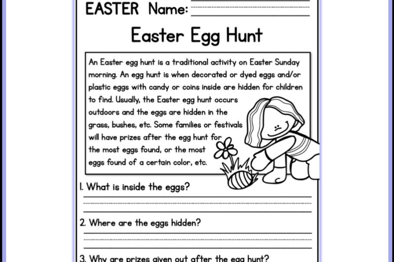 Reading Comprehension Worksheets National Egg Day