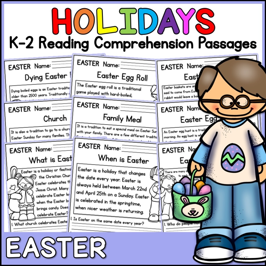 Easter Holidays Reading Comprehension Passages K 2 Made By Teachers Easter Holidays Reading Comprehension Passages K 2 Made By Teachers