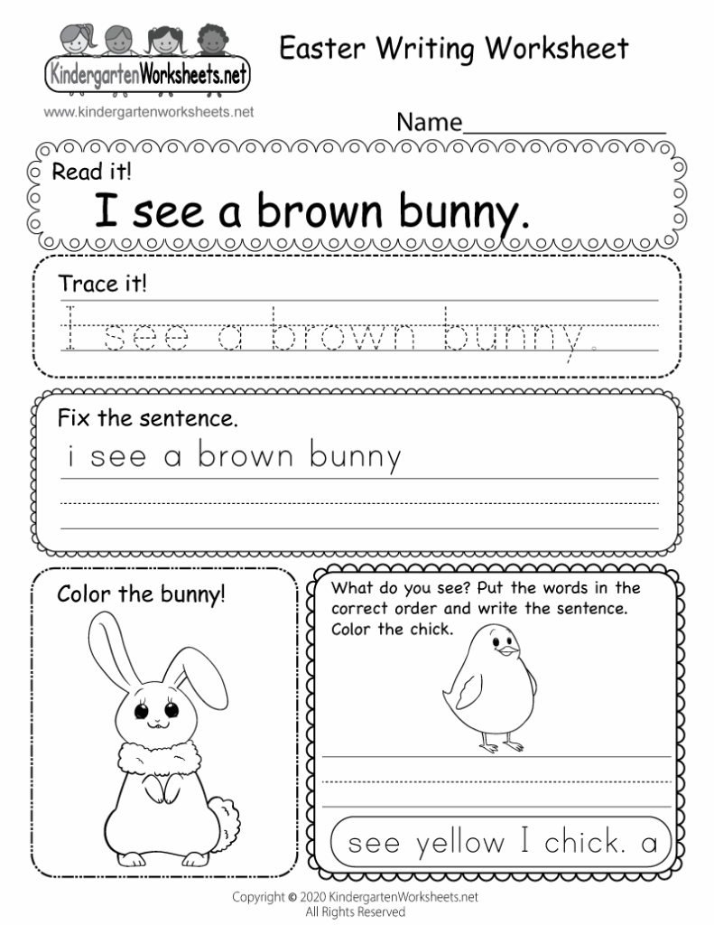 Writing Simple Words Worksheets For Kindergarten - Worksheets Template Free
