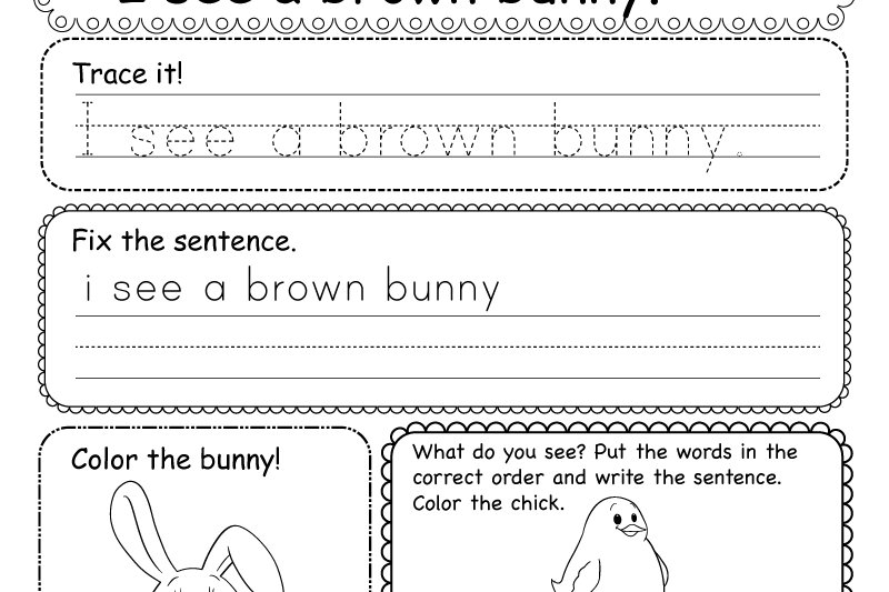 Kindergarten Writing Printable Worksheets