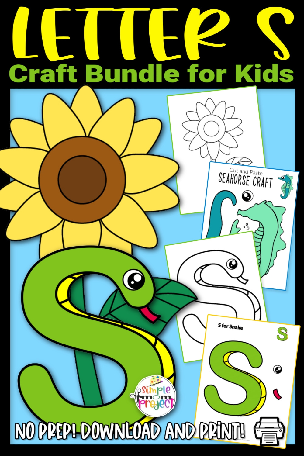 Easy Fun Letter S Craft Printable Bundle Learning Activity For Kids Simple Mom Project Store