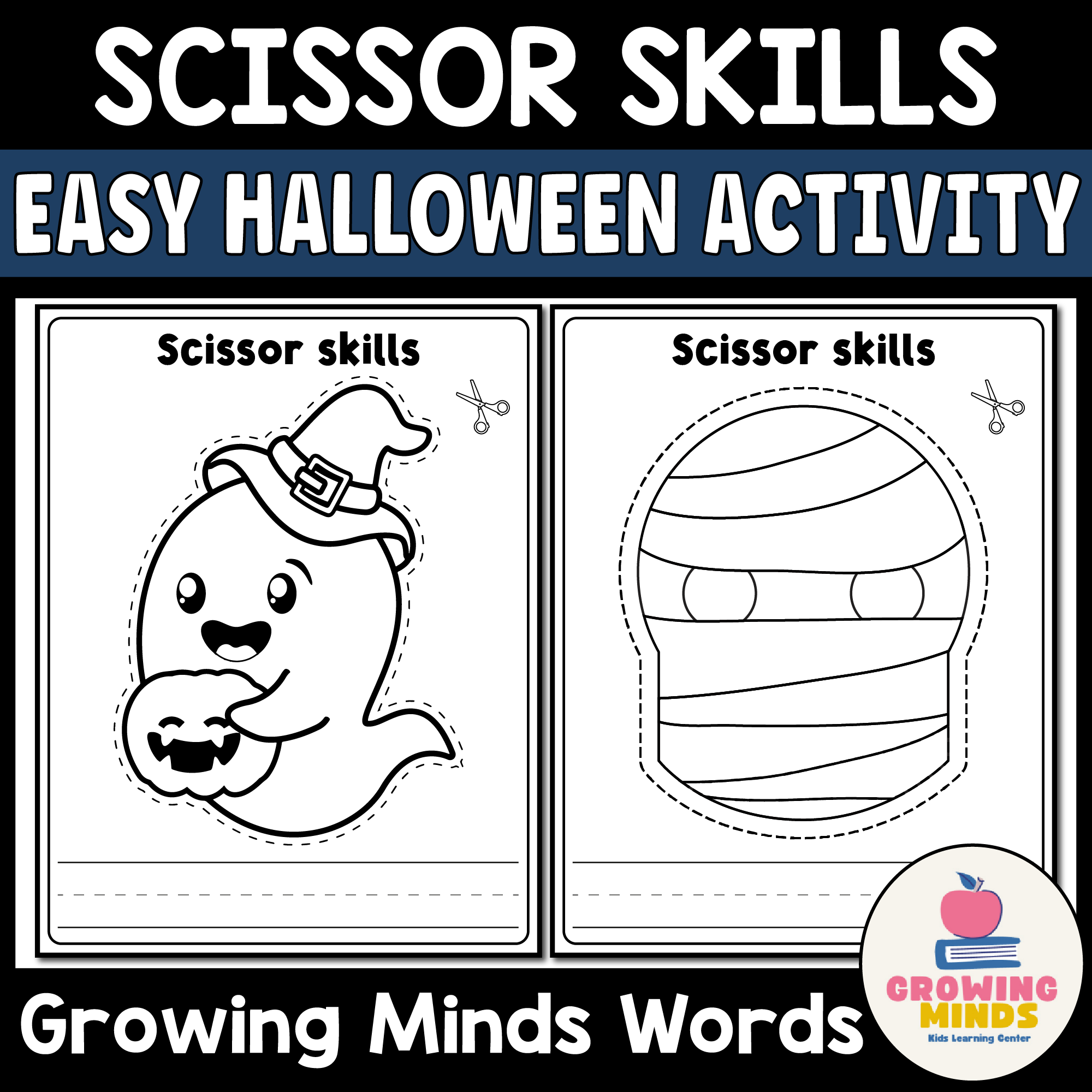 Easy Halloween Scissor Skills Cutting Practice And Writing 