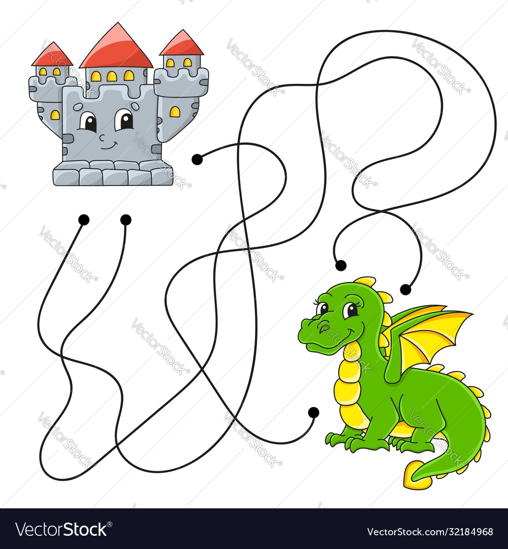 Easy Maze Labyrinth For Kids Activity Worksheet Vector Image Easy Maze Labyrinth For Kids Activity Worksheet Vector Image