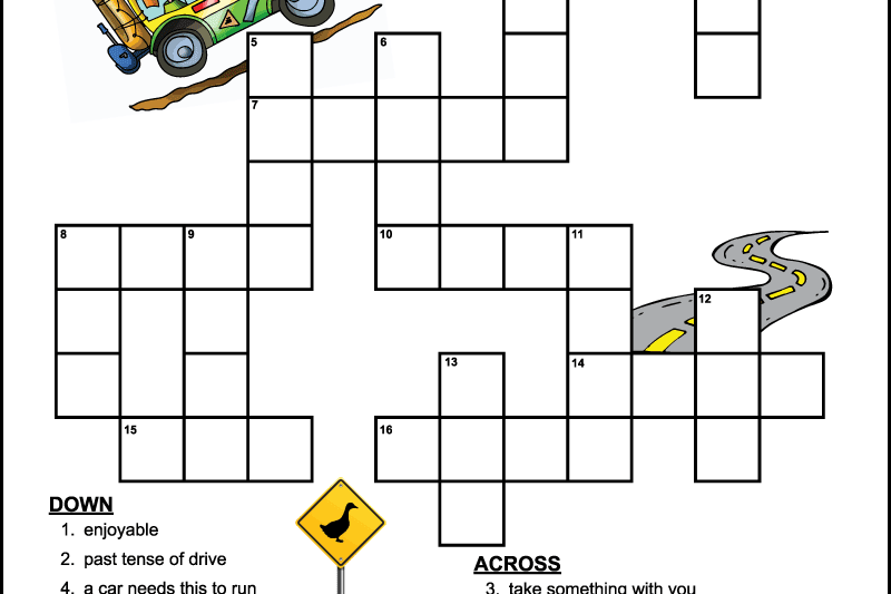 Printable Crossword Puzzles For Preschoolers