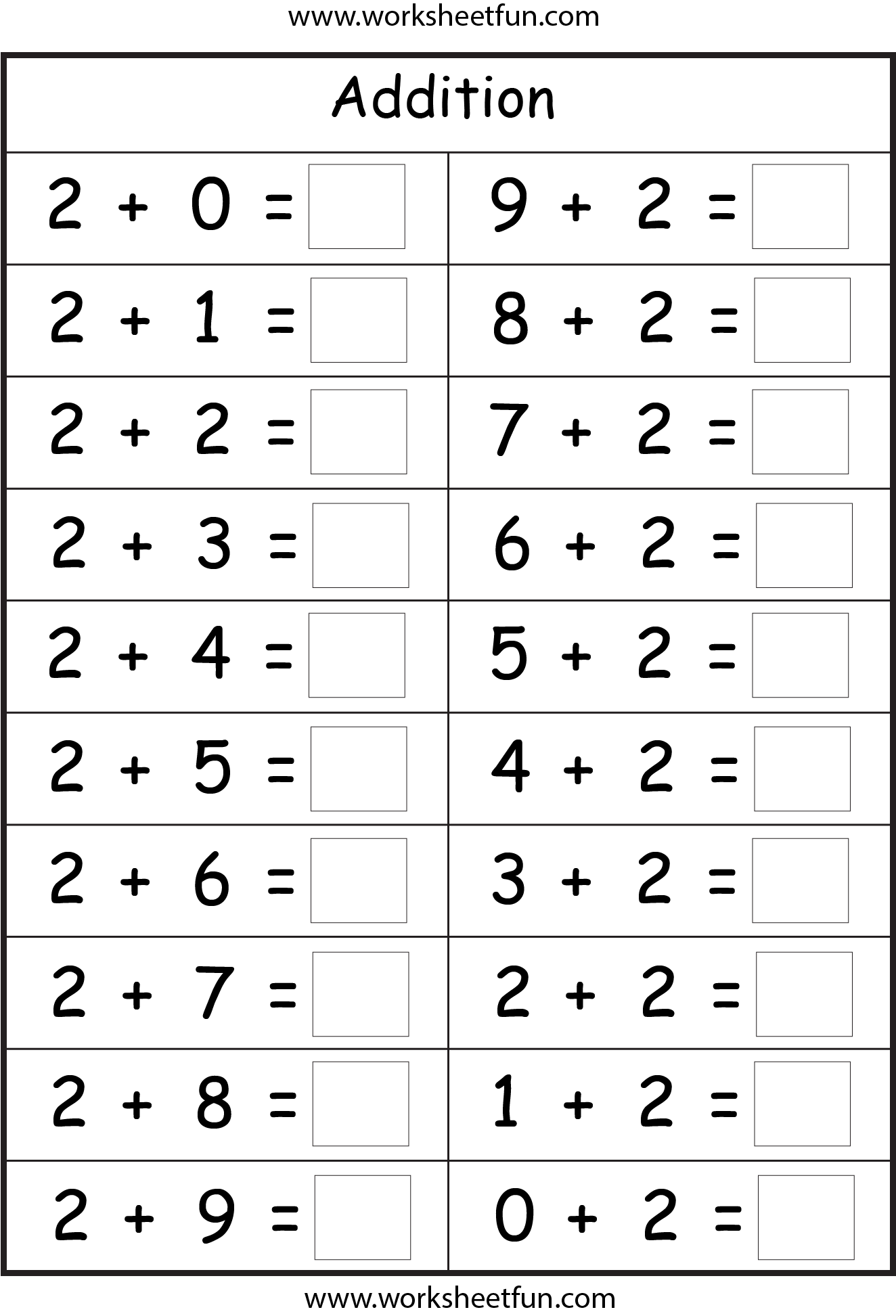 Easy Timed Math Drills Addition Worksheets Library