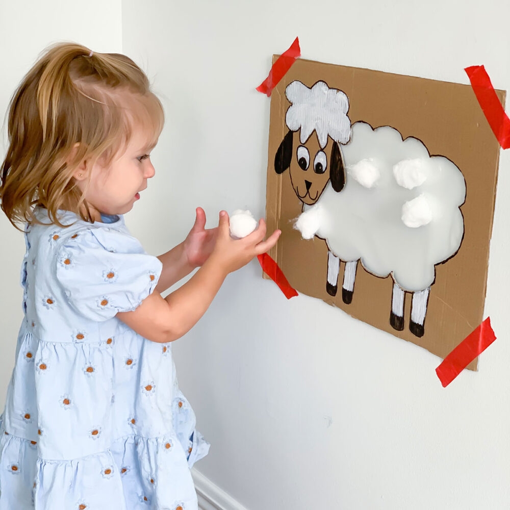 Easy Toddler Craft Cotton Ball Sheep 7 Days Of Play