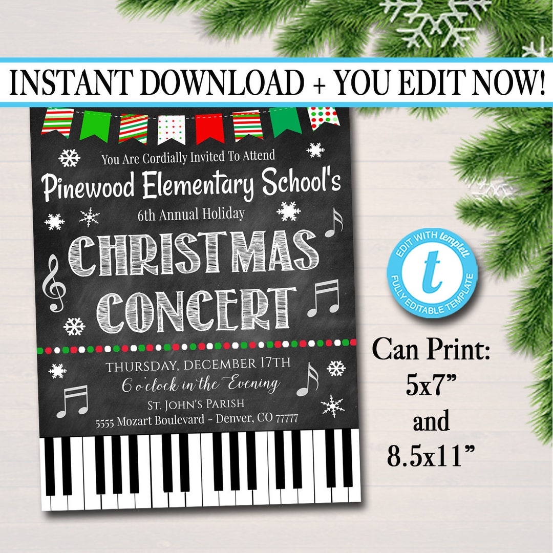 Printable Preschool Christmas Concert Invites Printable Preschool Christmas Concert Invites